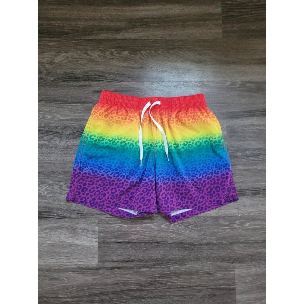 Chubbies Men The Record Holders Swim Trunks 5.5" Size M Beach Tropical Rainbow